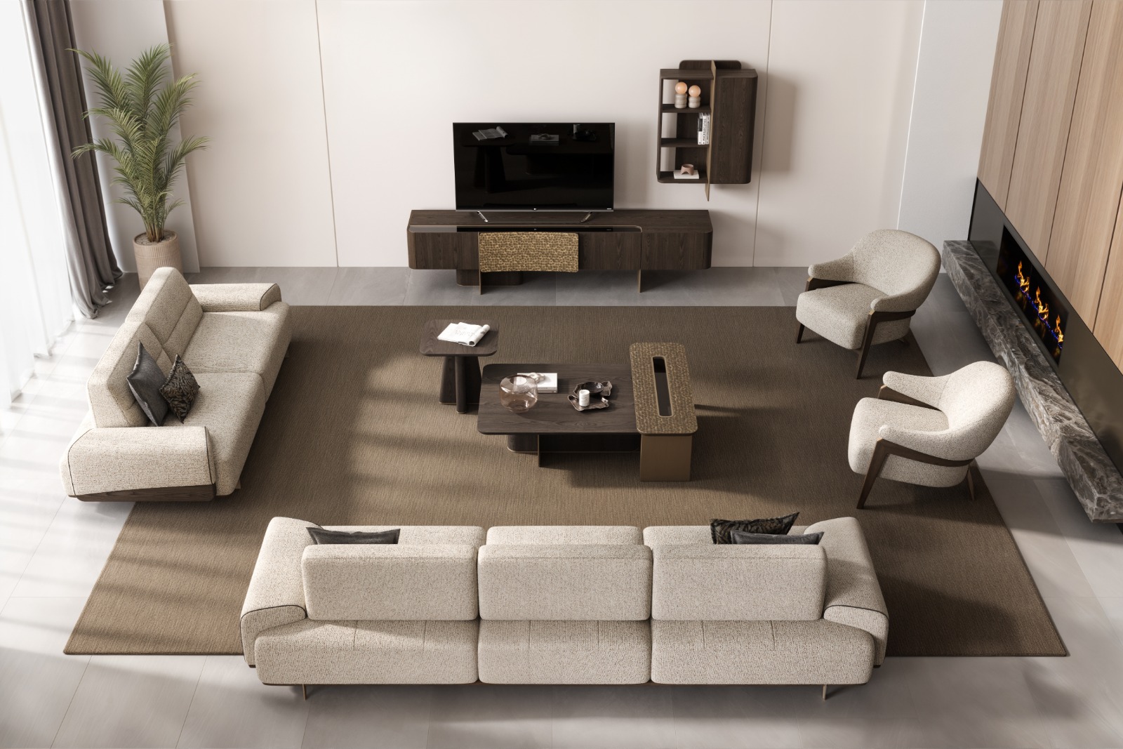 AURA Modern Sofa Set with Center & Side Tables - Image 2
