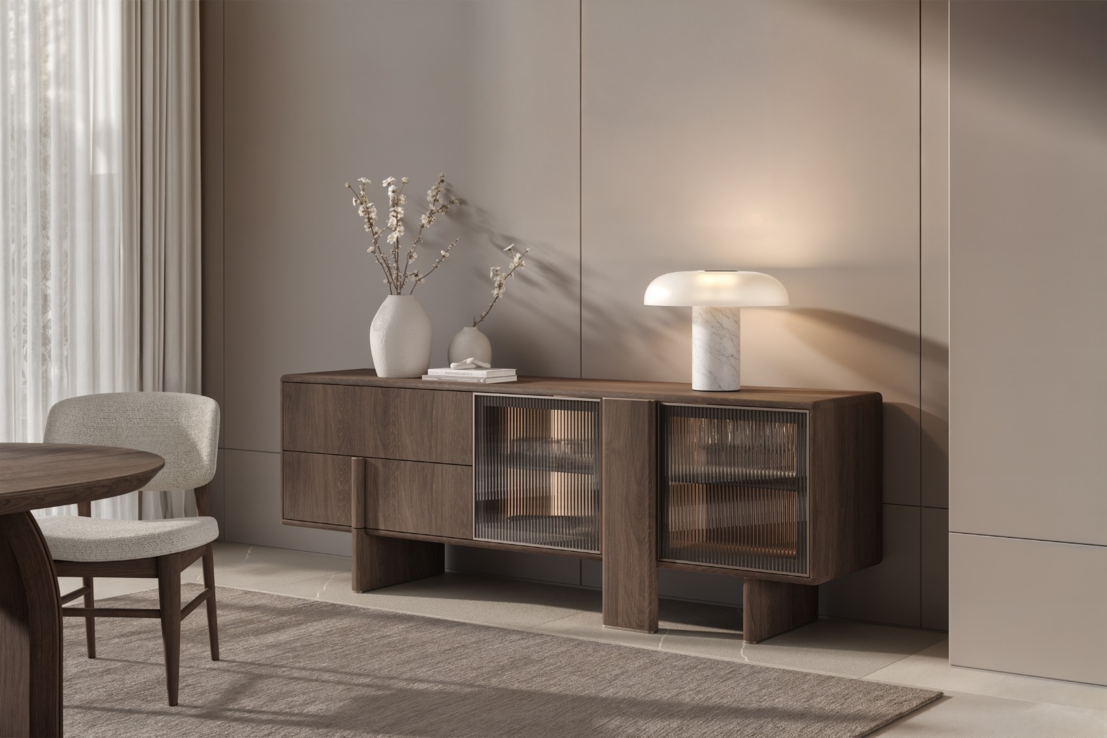 DANCE Modern Dining Set with Console & Mirror - Image 3