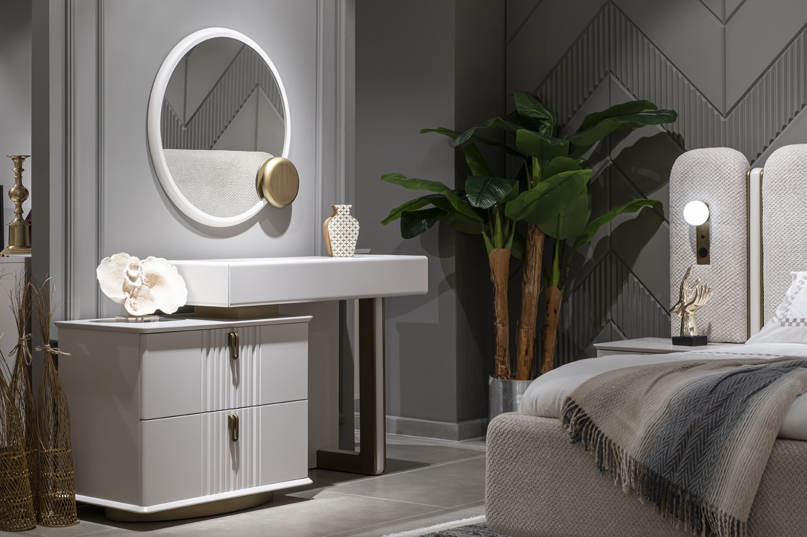 DOLUNAY Bed Set with Dresser – Modern Upholstered Bedroom Design - Image 2