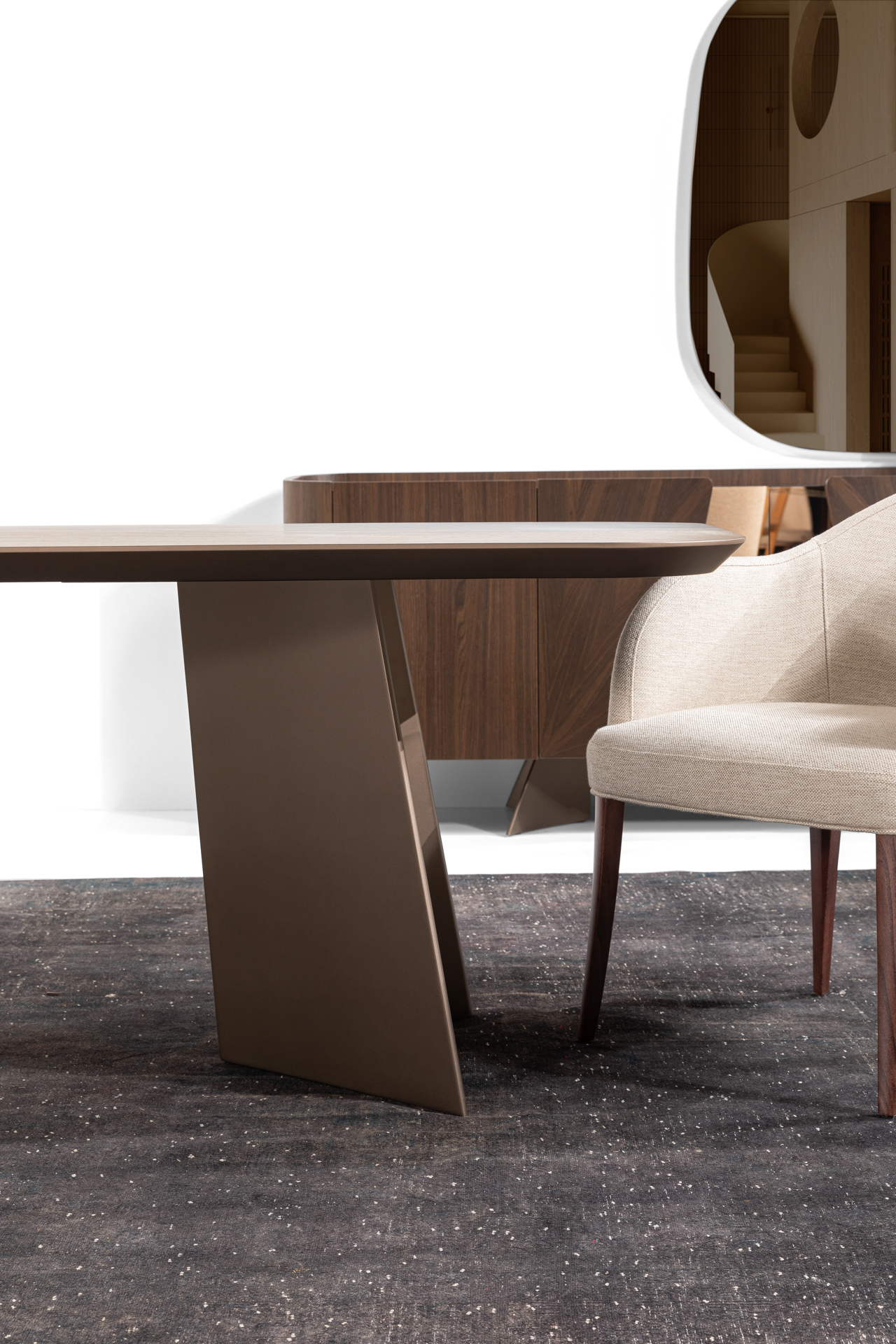 TORONTO Dining Set with 8 Chairs, Console & Mirror - Image 3