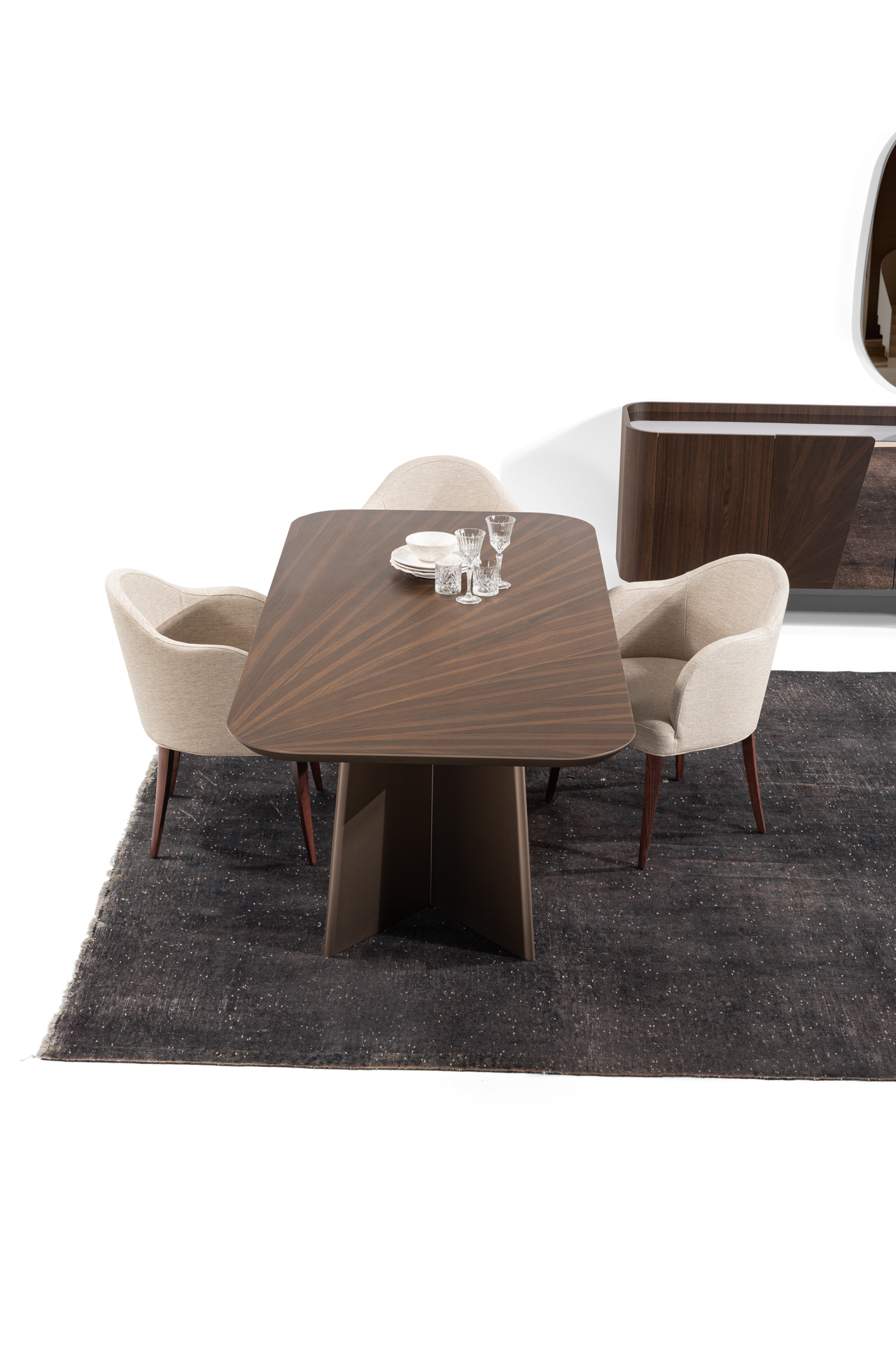 TORONTO Dining Set with 8 Chairs, Console & Mirror - Image 2